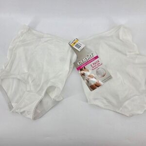 Cupid Medium Light Control 2 Pack Brief Panty White Tummy Panel Everyday Comfort